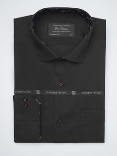 Black Plain, Elite Edition,Cutaway Collar Men’s Designer Formal Shirt (FS-1260)