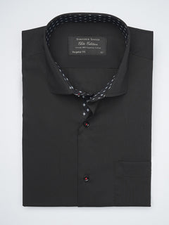 Black Plain, Elite Edition,Cutaway Collar Men’s Designer Formal Shirt (FS-1261)