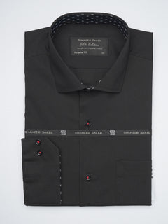 Black Plain, Elite Edition,Cutaway Collar Men’s Designer Formal Shirt (FS-1261)