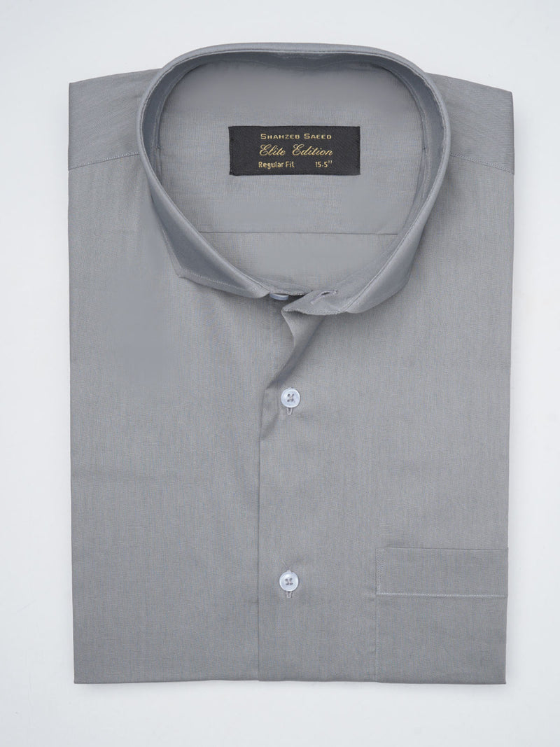 Grey Plain, Elite Edition, Cutaway Collar Men’s Formal Shirt  (FS-1264)