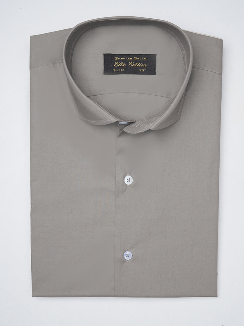 Grey Plain, Elite Edition, Cutaway Collar Men’s Formal Shirt  (FS-1265)