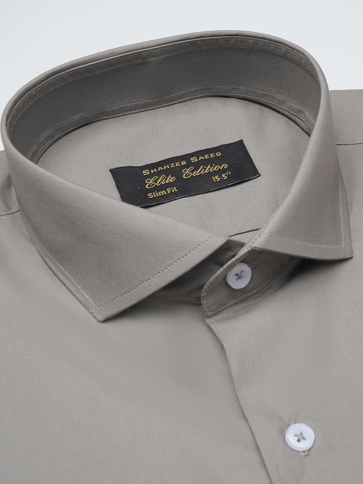 Grey Plain, Elite Edition, Cutaway Collar Men’s Formal Shirt  (FS-1265)