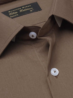 Brown Plain, Elite Edition,Cutaway Collar Men’s Formal Shirt (FS-1268)