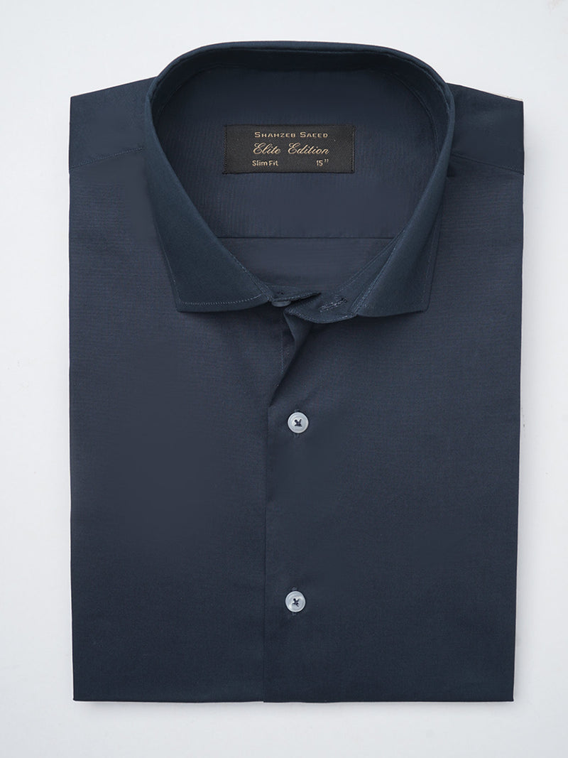 Dark Blue Plain, Elite Edition,Cutaway Collar Men’s Formal Shirt (FS-1271)