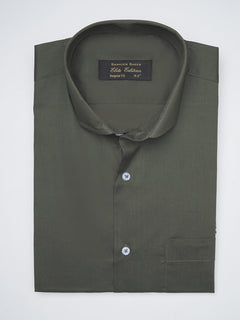 Dark Green Plain, Elite Edition,Cutaway Collar Men’s Formal Shirt  (FS-1274)