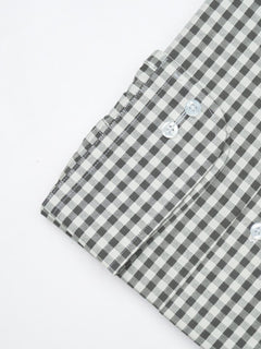 Black & White Checkered, Elite Edition, Cutaway Collar Men’s Formal Shirt  (FS-1283)