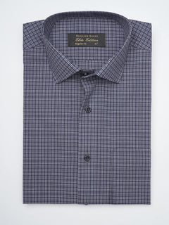 Navy Blue Micro Checkered, Elite Edition, Cutaway Collar Men’s Formal Shirt  (FS-1288)