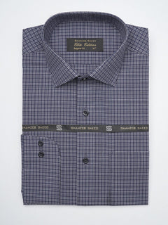 Navy Blue Micro Checkered, Elite Edition, Cutaway Collar Men’s Formal Shirt  (FS-1288)