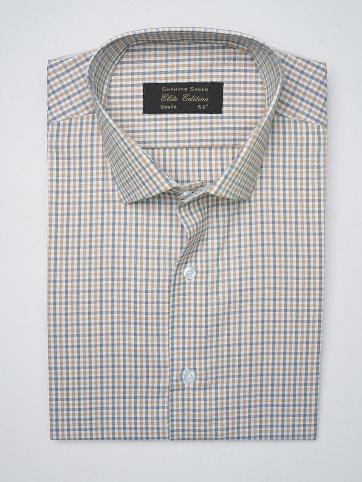 Multi Color Self Checkered, Elite Edition, Cutaway Collar Men’s Formal Shirt  (FS-1298)