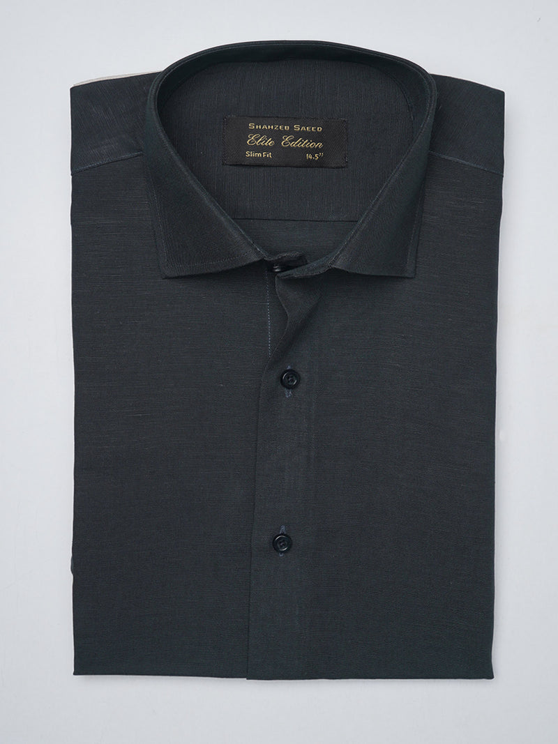 Navy Blue Self, Elite Edition, Cutaway Collar Men’s Formal Shirt  (FS-1319)