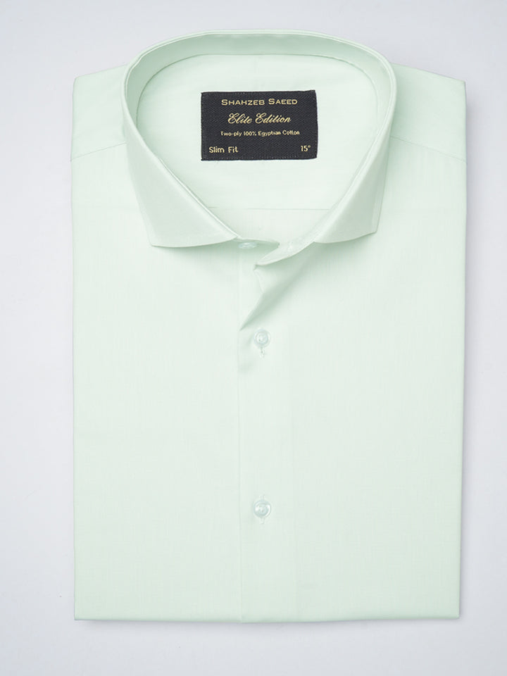 Light Green Self, Elite Edition,Cutaway Collar Men’s Formal Shirt  (FS-1326)