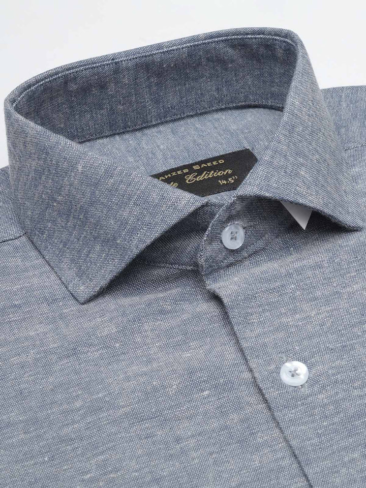 Greyish Self, Elite Edition, Cutaway Collar Men’s Formal Shirt  (FS-1327)