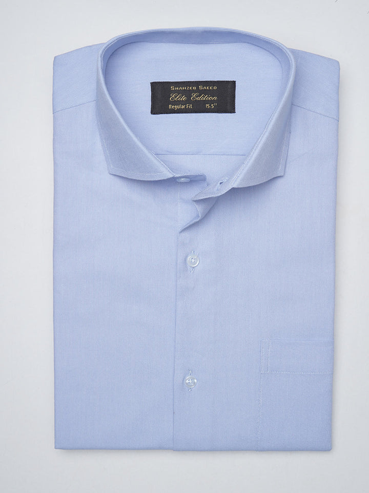 Light Blue Self, Elite Edition, Cutaway Collar Men’s Formal Shirt  (FS-1353)