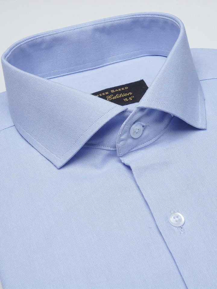 Light Blue Self, Elite Edition, Cutaway Collar Men’s Formal Shirt  (FS-1353)