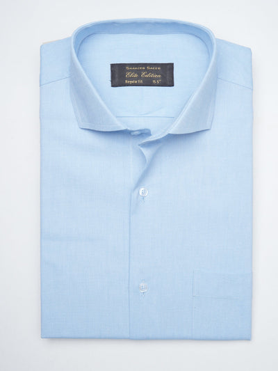 Light Blue Self, Elite Edition, Cutaway Collar Men’s Formal Shirt  (FS-1361)