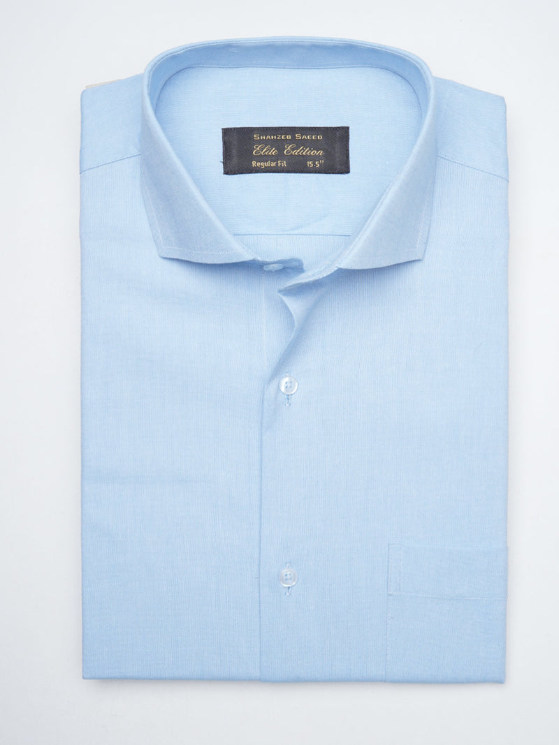 Light Blue Self, Elite Edition, Cutaway Collar Men’s Formal Shirt  (FS-1361)