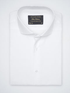 White Self, Elite Edition,Cutaway Collar Men’s Formal Shirt  (FS-1370)