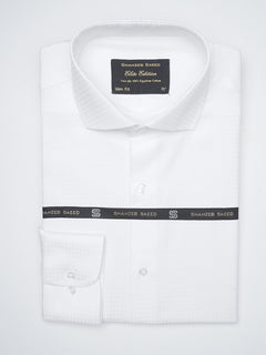 White Self, Elite Edition,Cutaway Collar Men’s Formal Shirt  (FS-1370)