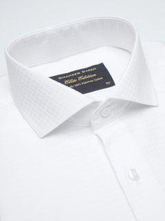 White Self, Elite Edition,Cutaway Collar Men’s Formal Shirt  (FS-1370)