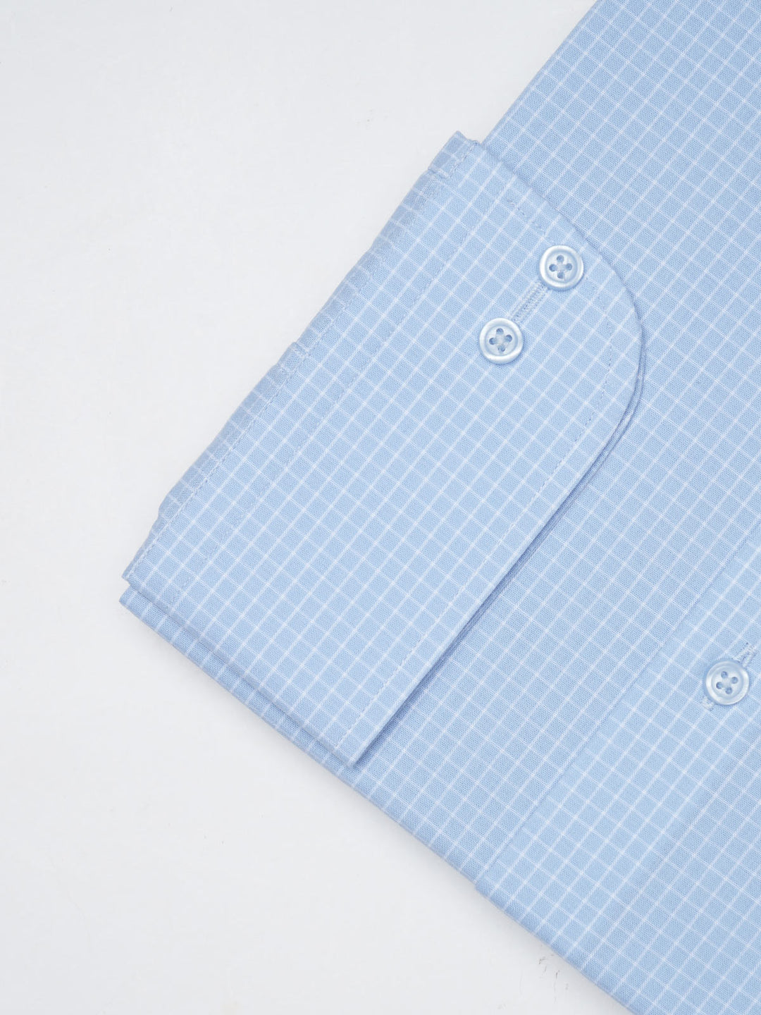 Light Blue Checkered, Elite Edition, Cutaway Collar Men’s Formal Shirt  (FS-1390)