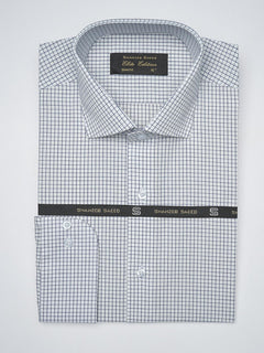 Blue & White Checkered, Elite Edition, Cutaway Collar Men’s Formal Shirt  (FS-1396)