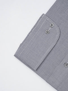Dark Grey Micro Checkered, Elite Edition, Cutaway Collar Men’s Formal Shirt  (FS-1397)