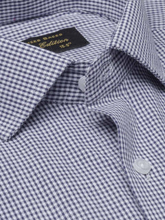 Blue Self Micro  Checkered, Elite Edition, Cutaway Collar Men’s Formal Shirt  (FS-1408)