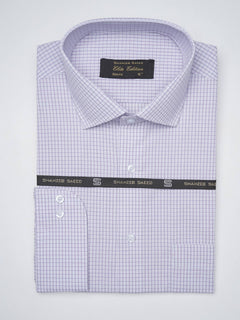 Light Purple Self Checkered, Elite Edition, Cutaway Collar Men’s Formal Shirt  (FS-1409)