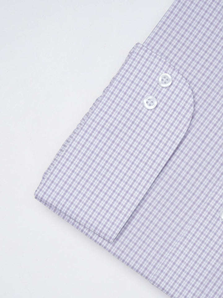 Light Purple Self Checkered, Elite Edition, Cutaway Collar Men’s Formal Shirt  (FS-1409)