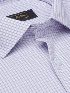 Light Purple Self Checkered, Elite Edition, Cutaway Collar Men’s Formal Shirt  (FS-1409)
