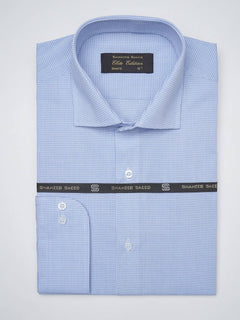 Sky Blue Micro Checkered, Elite Edition, Cutaway Collar Men’s Formal Shirt  (FS-1411)