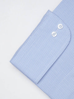 Sky Blue Micro Checkered, Elite Edition, Cutaway Collar Men’s Formal Shirt  (FS-1411)