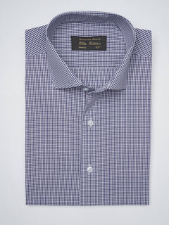 Dark Blue Micro Checkered, Elite Edition, Cutaway Collar Men’s Formal Shirt  (FS-1417)