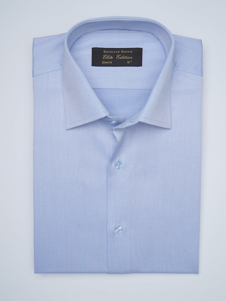 Light Blue Plain, Elite Edition, French Collar Men’s Formal Shirt  (FS-1426)