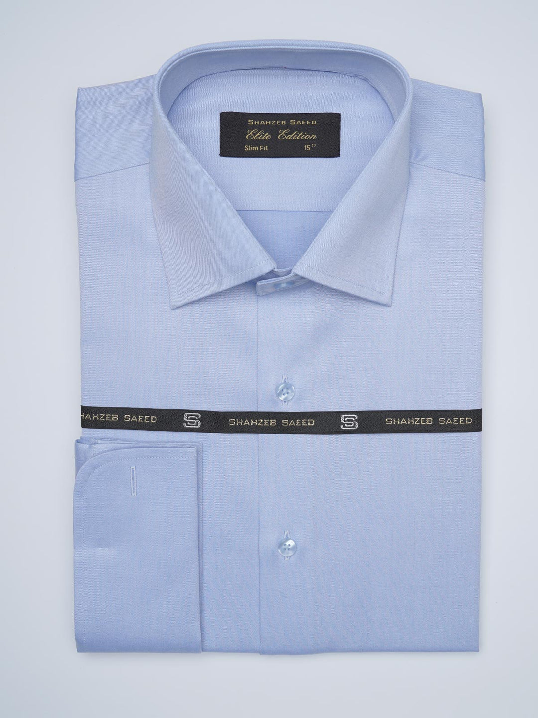 Light Blue Plain, Elite Edition, French Collar Men’s Formal Shirt  (FS-1426)