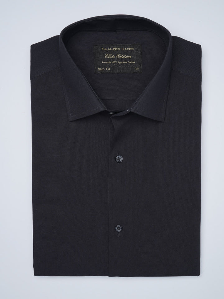 Black Plain, Elite Edition, French Collar Men’s Formal Shirt  (FS-1433)