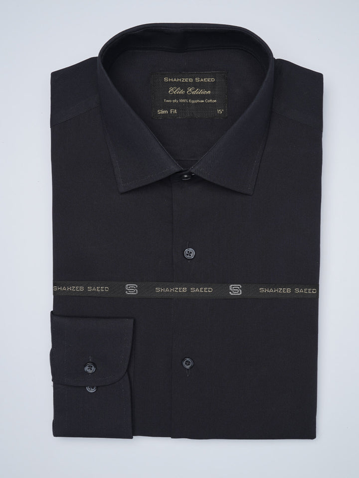 Black Plain, Elite Edition, French Collar Men’s Formal Shirt  (FS-1433)