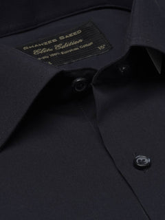 Black Plain, Elite Edition, French Collar Men’s Formal Shirt  (FS-1433)