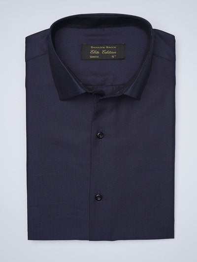 Dark Purple Self, Elite Edition, Cutaway Collar Men’s Formal Shirt  (FS-1434)