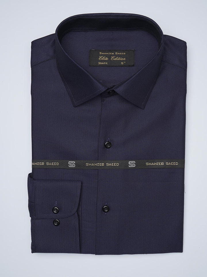 Dark Purple Self, Elite Edition, Cutaway Collar Men’s Formal Shirt  (FS-1434)