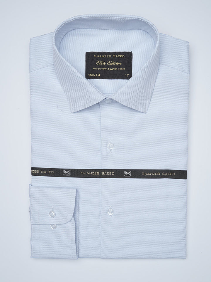 Sky Blue Self, Elite Edition, Cutaway Collar Men’s Formal Shirt  (FS-1435)