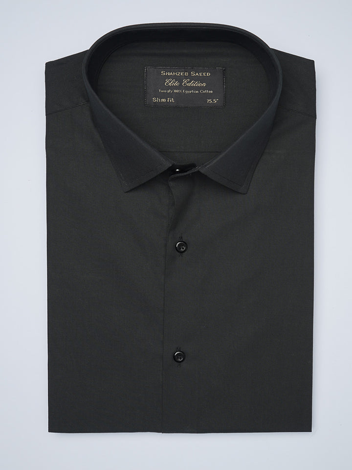 Black Plain, Elite Edition, French Collar Men’s Formal Shirt  (FS-1436)