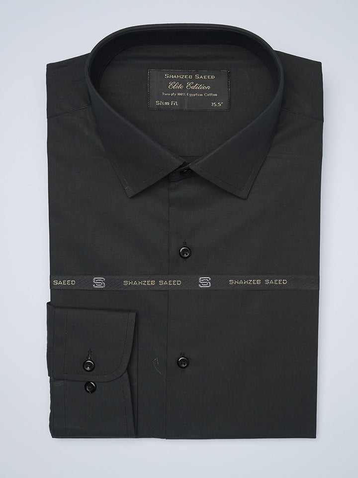 Black Plain, Elite Edition, French Collar Men’s Formal Shirt  (FS-1436)