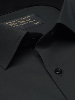 Black Plain, Elite Edition, French Collar Men’s Formal Shirt  (FS-1436)