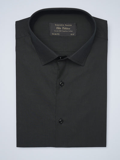 Black Plain, Elite Edition, French Collar Men’s Formal Shirt  (FS-1437)