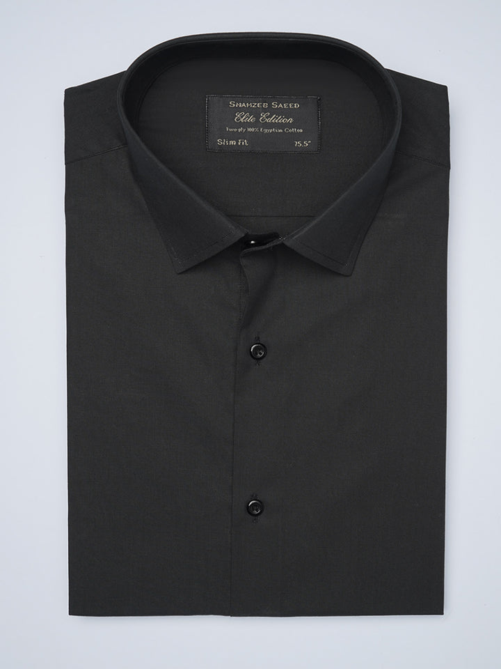 Black Plain, Elite Edition, Cutaway Collar Men’s Formal Shirt  (FS-1438)