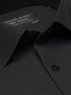 Black Plain, Elite Edition, Cutaway Collar Men’s Formal Shirt  (FS-1438)
