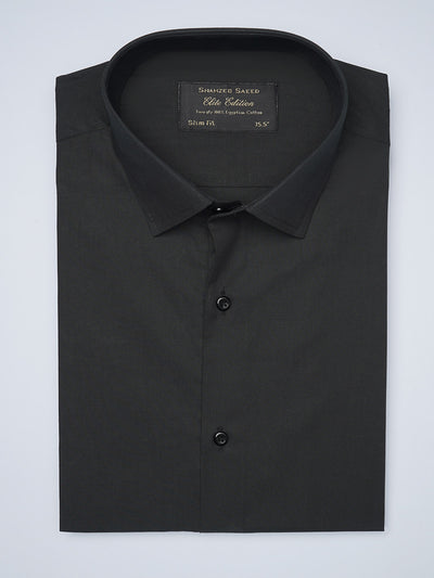 Black Plain, Elite Edition, Cutaway Collar Men’s Formal Shirt  (FS-1442)