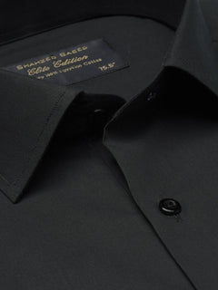 Black Plain, Elite Edition, Cutaway Collar Men’s Formal Shirt  (FS-1442)