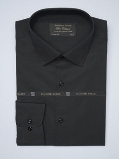 Black Plain, Elite Edition, Cutaway Collar Men’s Formal Shirt  (FS-1443)